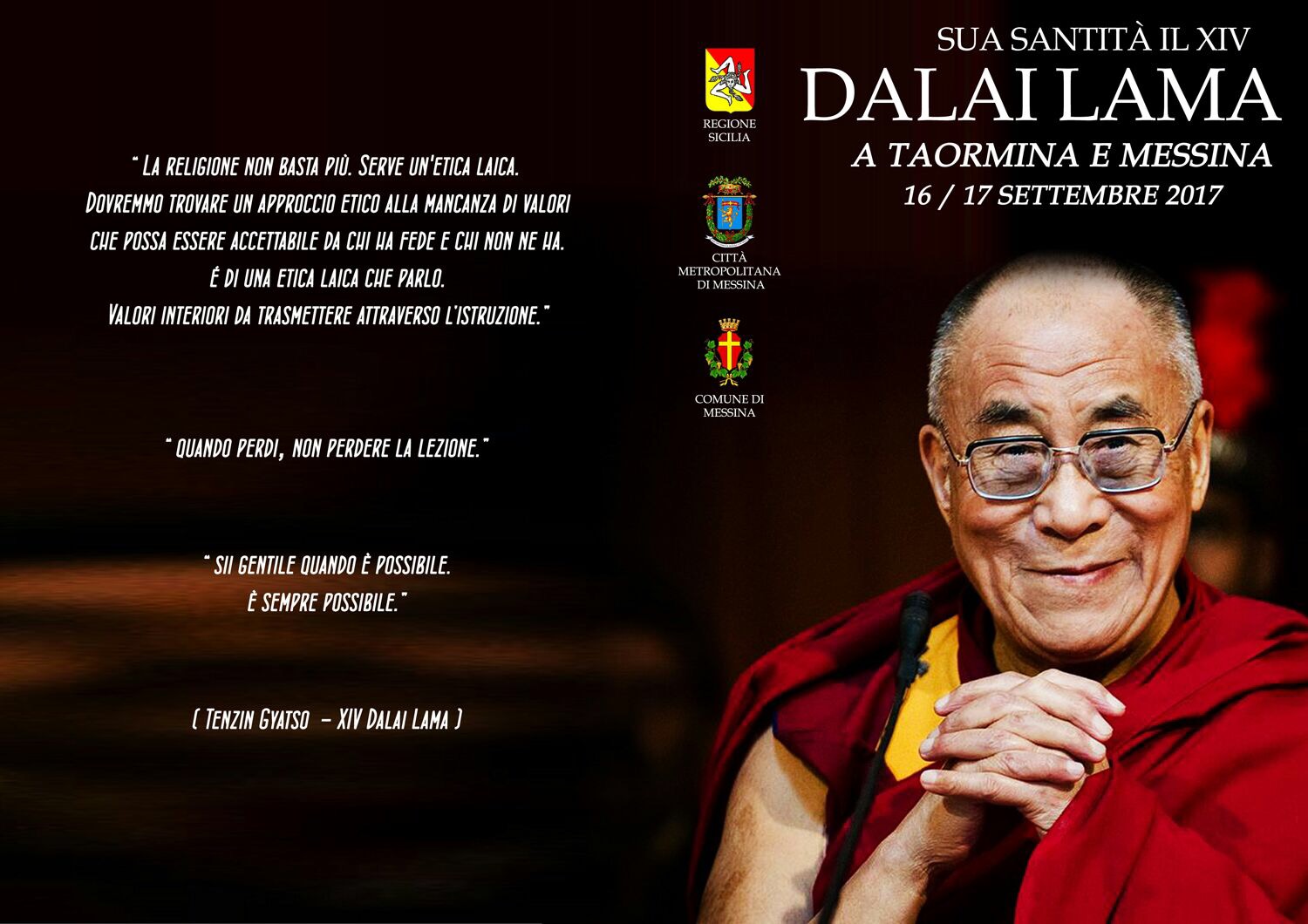 Tutti I Dettagli Presentato Oggi A Palazzo Zanca Il Programma Della Visita Del Dalai Lama A Taormina E Messina Stampalibera It